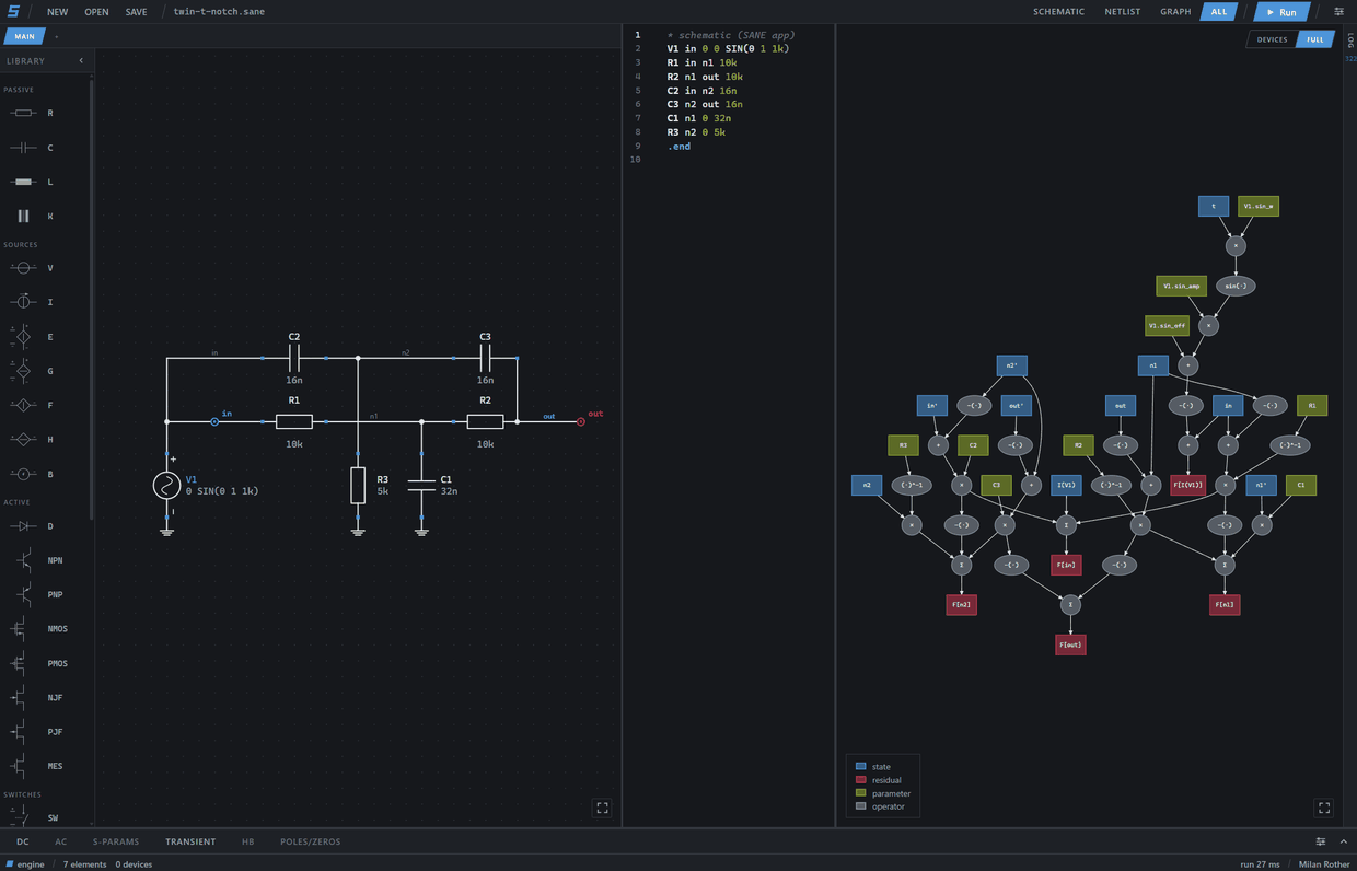 Schematic, netlist and graph