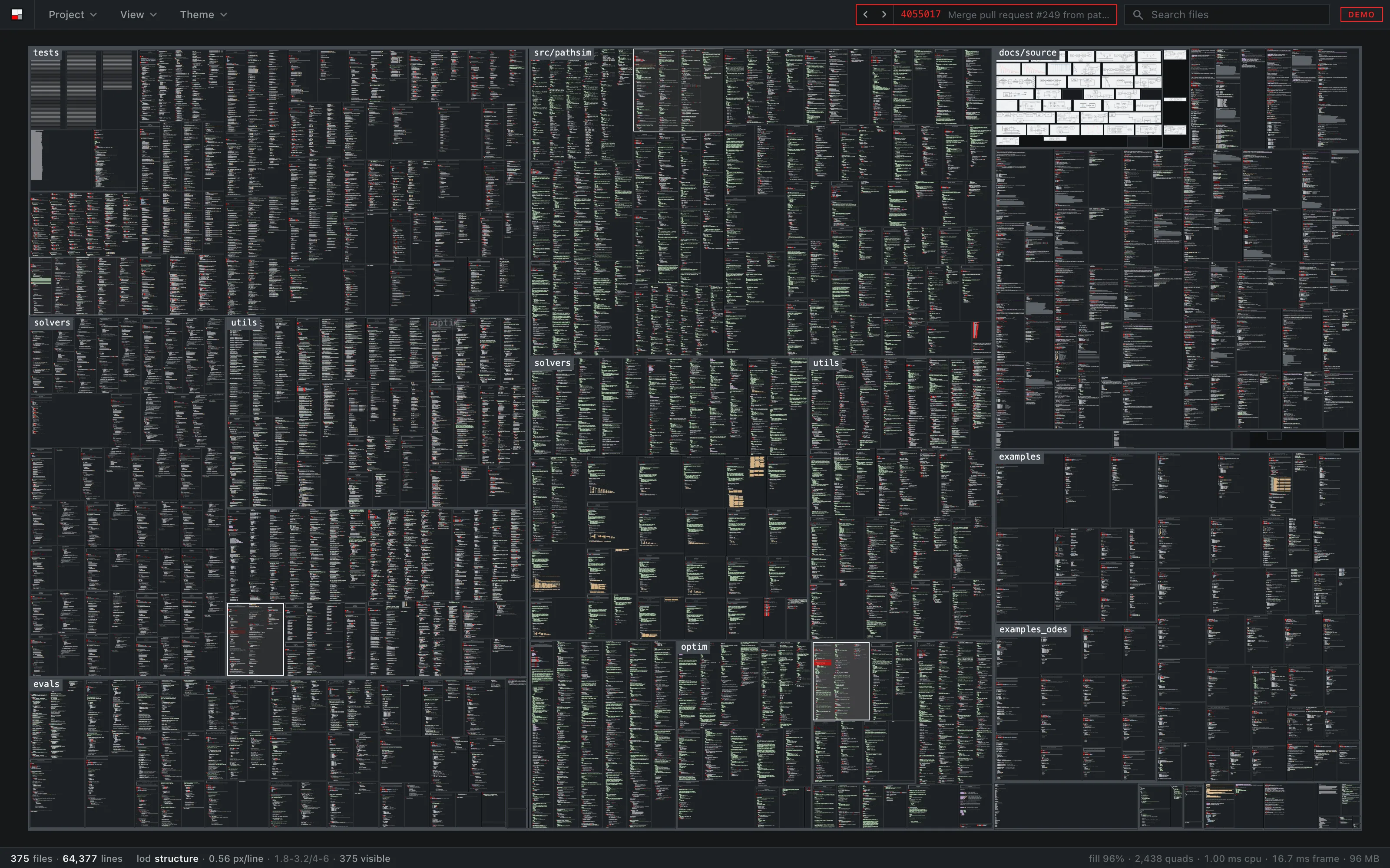 stepping back to a commit of four files